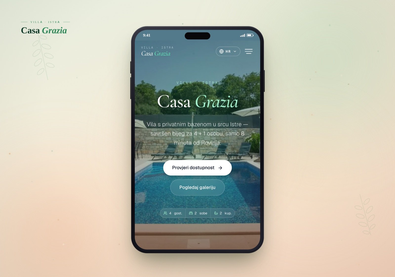 Booking system for villas and apartments