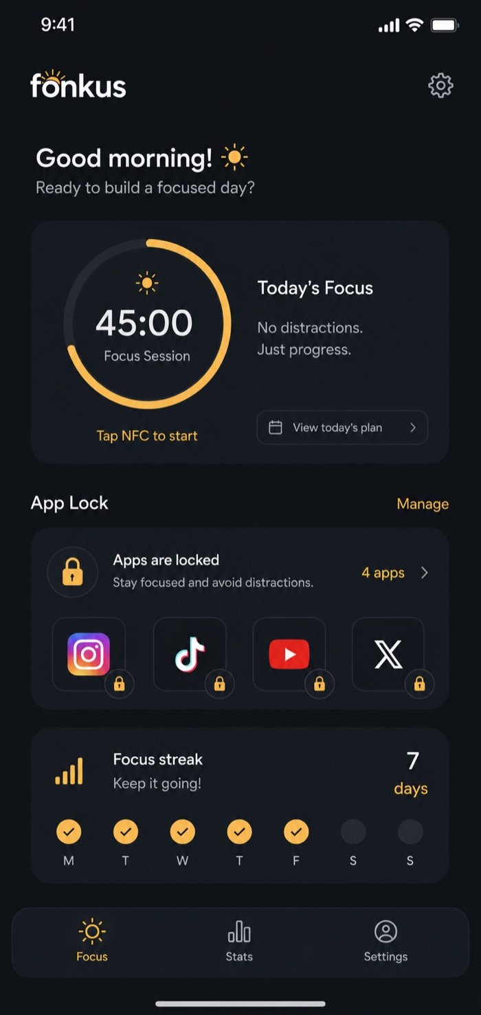 Fonkus app — app blocking