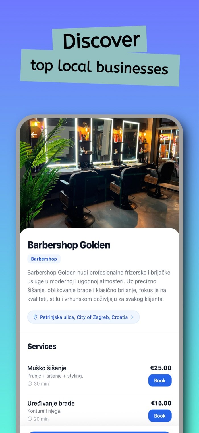Rezrvo app — booking flow
