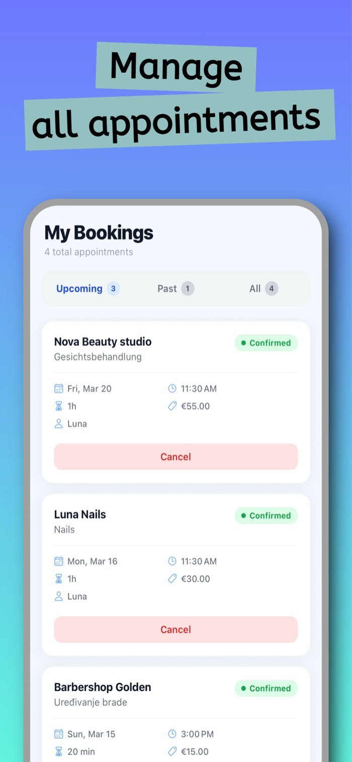 Rezrvo app — reservations